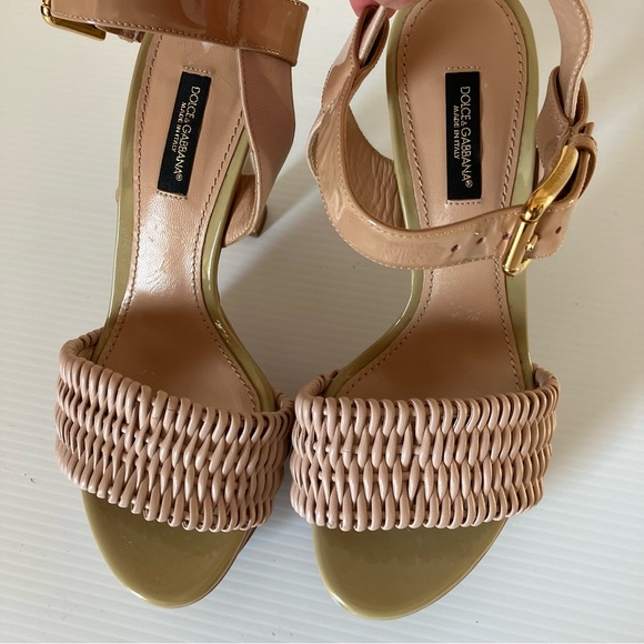 Dolce & Gabbana Pink Nude Woven Platform Sandal Heels size EU 36 US 5.5 - Picture 5 of 10